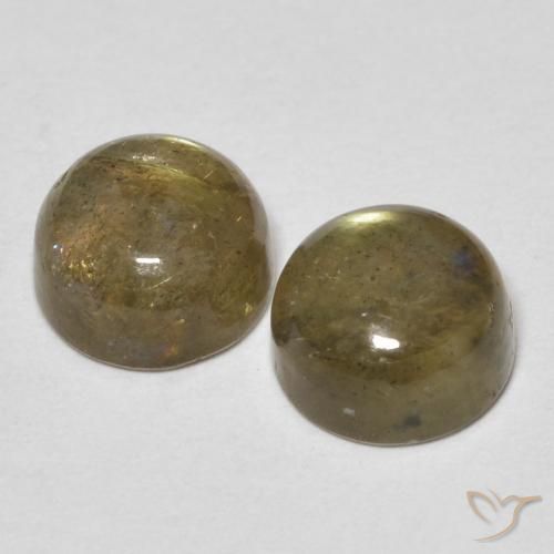 Pedras preciosas de Labradorita Multicolorido natural de 2.44 ct, Corte Redondo, Translúcido