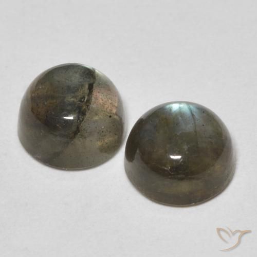 Pedras preciosas de Labradorita Multicolorido natural de 2.15 ct, Redondo, Translúcido