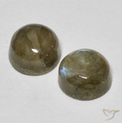Pedras preciosas de Labradorita Multicolorido natural de 2.33 ct, Redondo, Translúcido