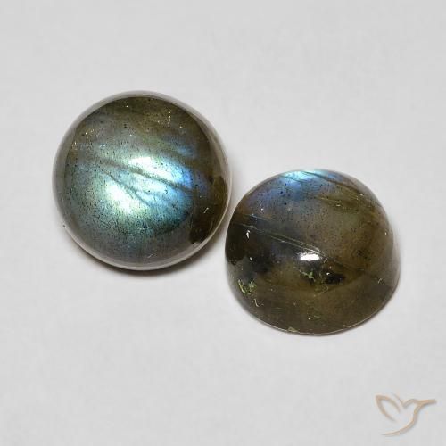 Pedras preciosas de Labradorita Multicolorido natural de 3.10 ct, Redondo, Translúcido
