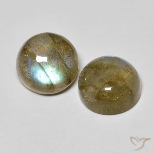 Pedras preciosas de Labradorita Multicolorido natural de 5.04 ct, Redondo, Translúcido