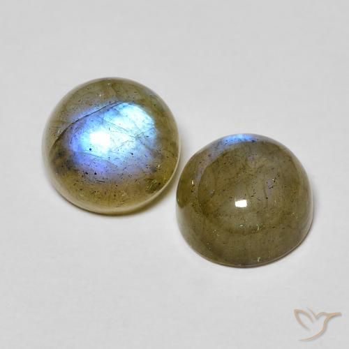 Pedras preciosas de Labradorita Multicolorido natural de 3.74 ct, Redondo, Translúcido
