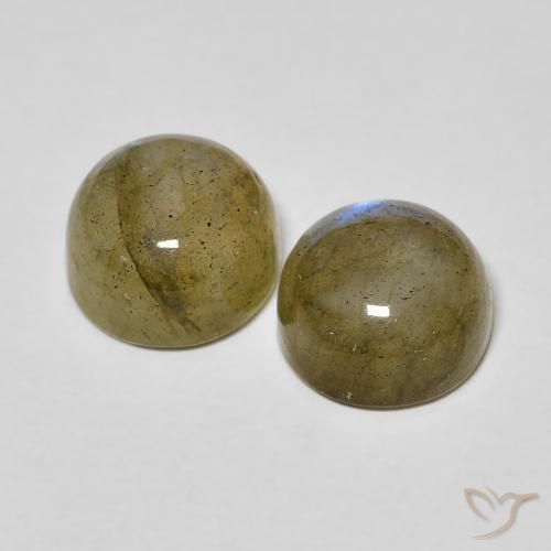 Pedras preciosas de Labradorita Multicolorido natural de 3.74 ct, Redondo, Translúcido
