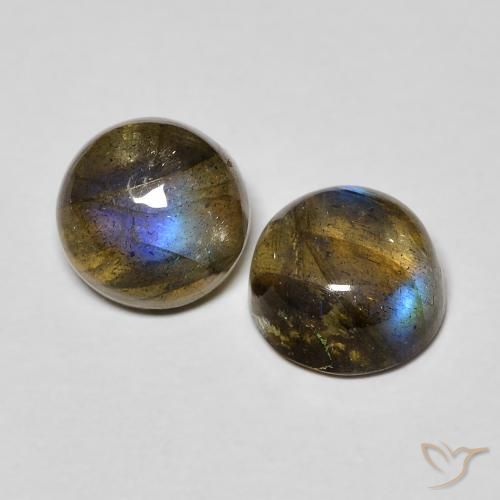 Pedras preciosas de Labradorita Multicolorido natural de 3.52 ct, Redondo, Translúcido