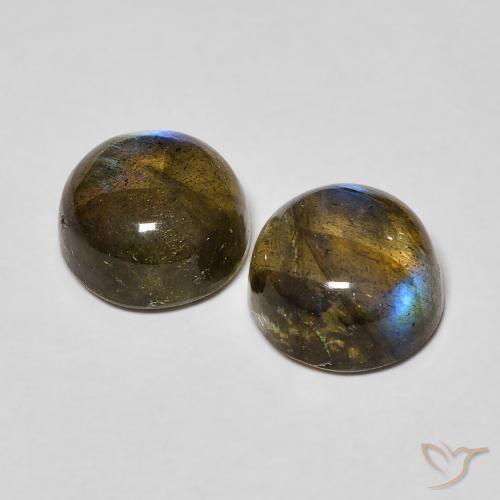Pedras preciosas de Labradorita Multicolorido natural de 3.52 ct, Redondo, Translúcido