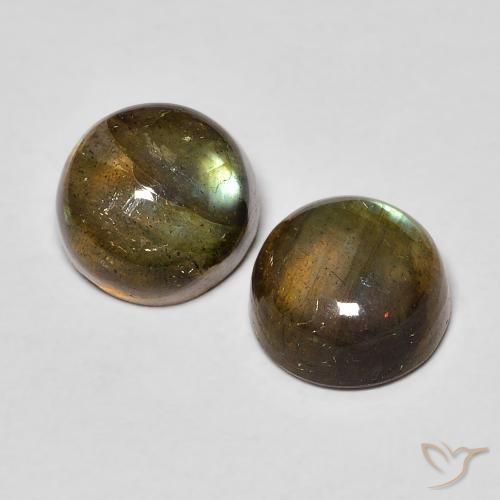 Pedras preciosas de Labradorita Multicolorido natural de 3.39 ct, Redondo, Translúcido