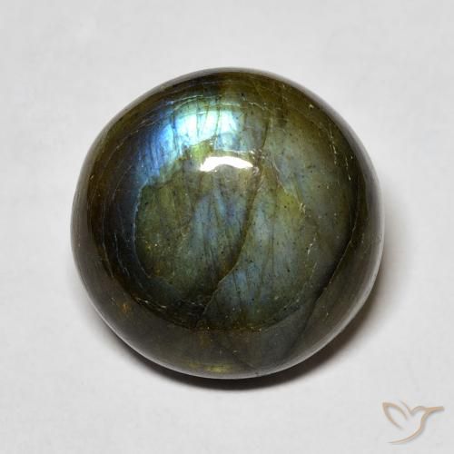11.19ct Natural Multicolorido Labradorita, Redondo, Translúcido