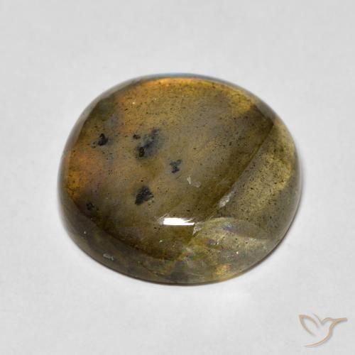 Labradorita Multicolorido Natural 12.68ct, Redondo, Translúcido