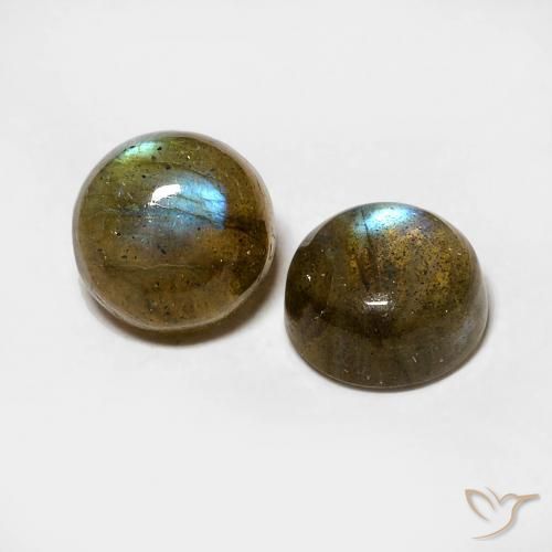 Pedras preciosas de Labradorita Multicolorido natural de 2.18 ct, Redondo, Translúcido