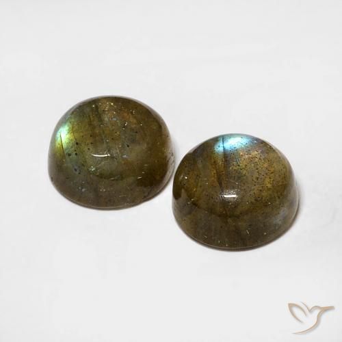Pedras preciosas de Labradorita Multicolorido natural de 2.18 ct, Redondo, Translúcido