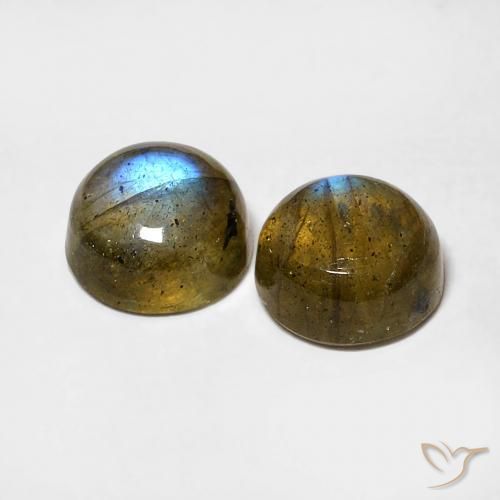 Pedras preciosas de Labradorita Multicolorido natural de 2.18 ct, Redondo, Translúcido