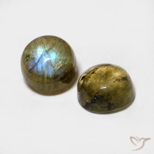 Pedras preciosas de Labradorita Multicolorido natural de 1.98 ct, Redondo, Translúcido