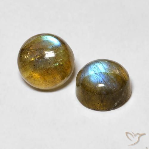 Pedras preciosas de Labradorita Multicolorido natural de 1.98 ct, Redondo, Translúcido