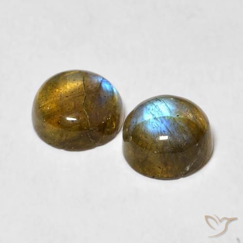 Pedras preciosas de Labradorita Multicolorido natural de 1.98 ct, Redondo, Translúcido