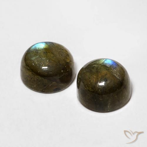 Pedras preciosas de Labradorita Multicolorido natural de 2.43 ct, Redondo, Translúcido