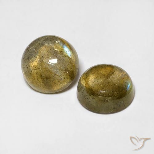 Pedras preciosas de Labradorita Multicolorido natural de 1.86 ct, Redondo, Translúcido