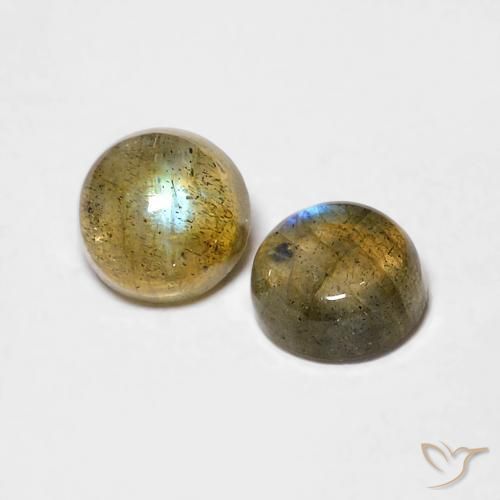 Pedras preciosas de Labradorita Multicolorido natural de 1.16 ct, Redondo, Translúcido