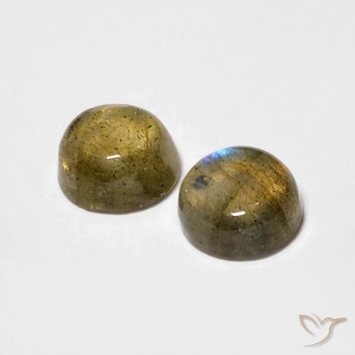 Pedras preciosas de Labradorita Multicolorido natural de 1.16 ct, Redondo, Translúcido