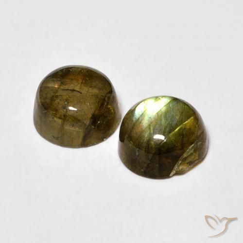 Pedras preciosas de Labradorita Multicolorido natural de 2.04 ct, Redondo, Translúcido