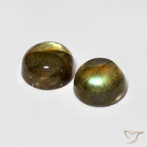 Pedras preciosas de Labradorita Multicolorido natural de 2.06 ct, Redondo, Translúcido