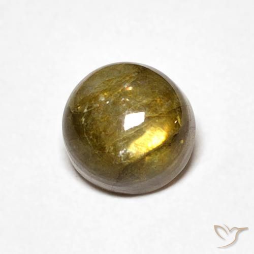 1.22ct Natural Multicolorido Labradorita, Redondo, Translúcido