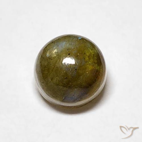 0.80ct Natural Multicolorido Labradorita, Redondo, Translúcido