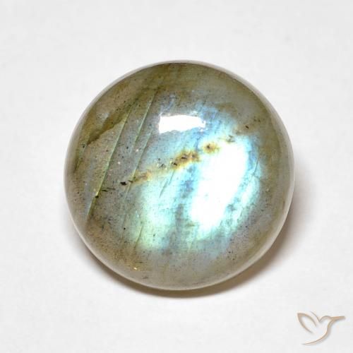 7.84ct Natural Multicolorido Labradorita, Redondo, Translúcido