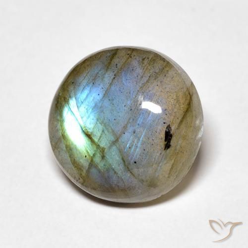 Labradorita Multicolorido Natural 4.89ct, Redondo, Translúcido