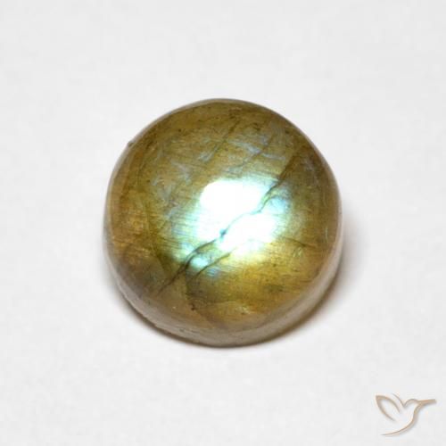 1.76ct Natural Multicolorido Labradorita, Redondo, Translúcido