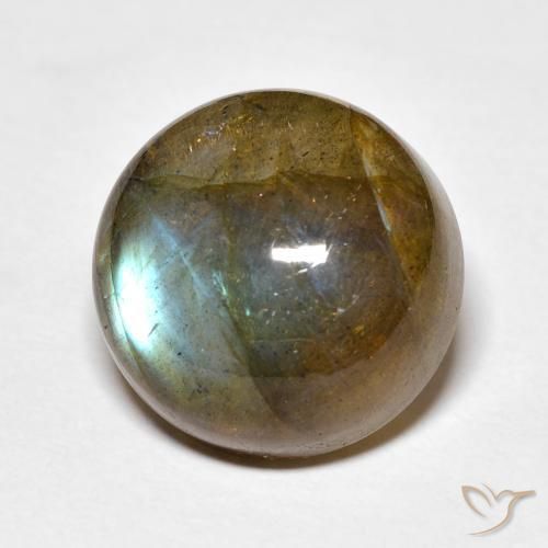 Labradorita Multicolorido Natural 14.33ct, Redondo, Translúcido