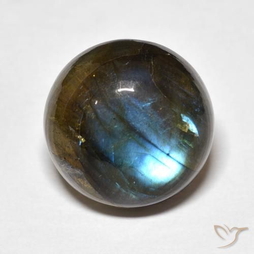 12.97ct Natural Multicolorido Labradorita, Redondo, Translúcido