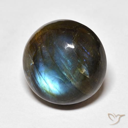 Labradorita Multicolorido Natural 12.97ct, Redondo, Translúcido