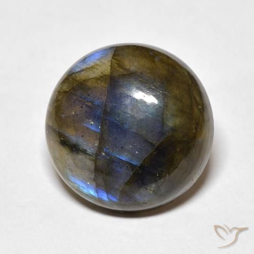 10.80ct Natural Multicolorido Labradorita, Redondo, Translúcido
