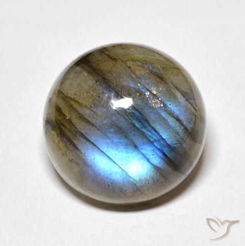 12.00ct Natural Multicolorido Labradorita, Redondo, Translúcido