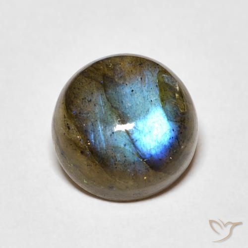 4.26ct Natural Multicolorido Labradorita, Redondo, Translúcido