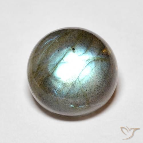 6.23ct Natural Multicolorido Labradorita, Redondo, Translúcido