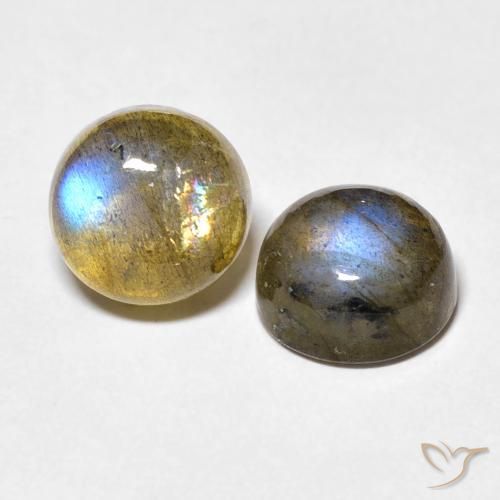 Pedras preciosas de Labradorita Multicolorido natural de 5.02 ct, Redondo, Transparente
