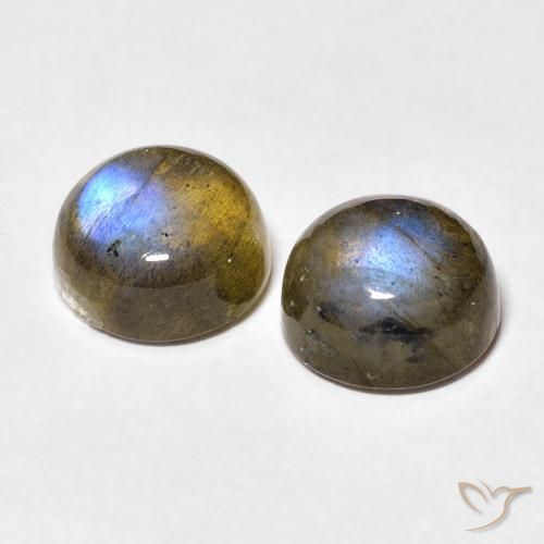Pedras preciosas de Labradorita Multicolorido natural de 5.02 ct, Redondo, Transparente