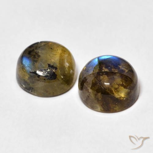 Pedras preciosas de Labradorita Multicolorido natural de 3.63 ct, Redondo, Translúcido