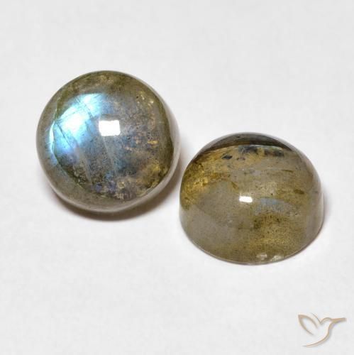 Pedras preciosas de Labradorita Multicolorido natural de 5.18 ct, Redondo, Translúcido