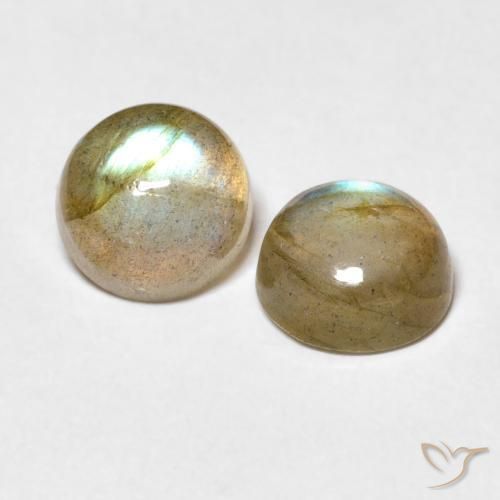 Pedras preciosas de Labradorita Multicolorido natural de 3.14 ct, Redondo, Transparente