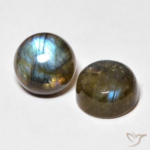 Pedras preciosas de Labradorita Multicolorido natural de 9.92 ct, Redondo, Translúcido