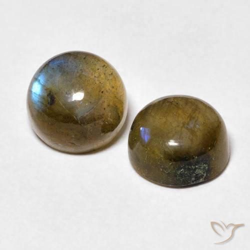 Pedras preciosas de Labradorita Multicolorido natural de 3.48 ct, Redondo, Translúcido