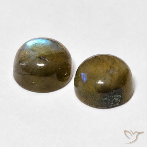 Pedras preciosas de Labradorita Multicolorido natural de 3.48 ct, Redondo, Translúcido