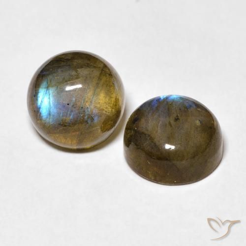 Pedras preciosas de Labradorita Multicolorido natural de 5.06 ct, Corte Redondo, Opaco