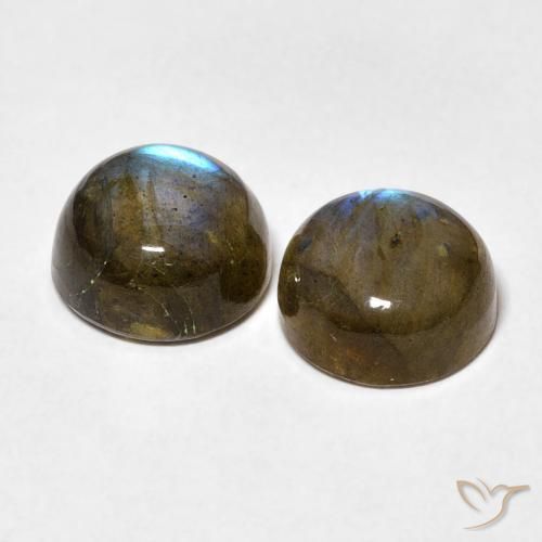 Pedras preciosas de Labradorita Multicolorido natural de 5.06 ct, Corte Redondo, Opaco