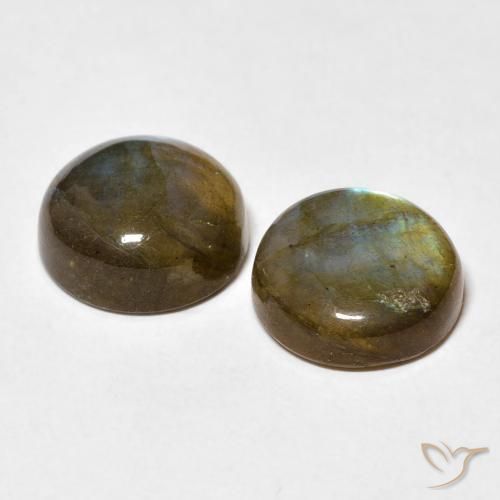 Pedras preciosas de Labradorita Multicolorido natural de 7.40 ct, Redondo, Opaco