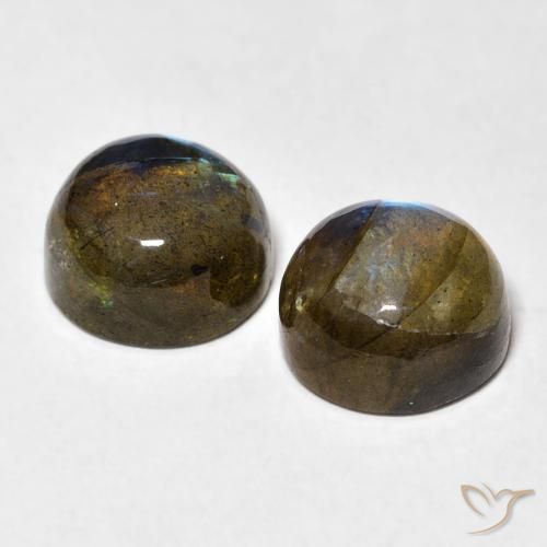 Pedras preciosas de Labradorita Multicolorido natural de 7.22 ct, Redondo, Translúcido