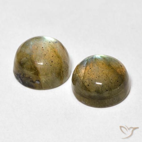 Pedras preciosas de Labradorita Multicolorido natural de 3.41 ct, Redondo, Transparente