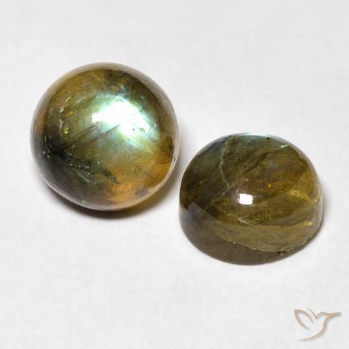 Pedras preciosas de Labradorita Multicolorido natural de 3.74 ct, Redondo, Translúcido
